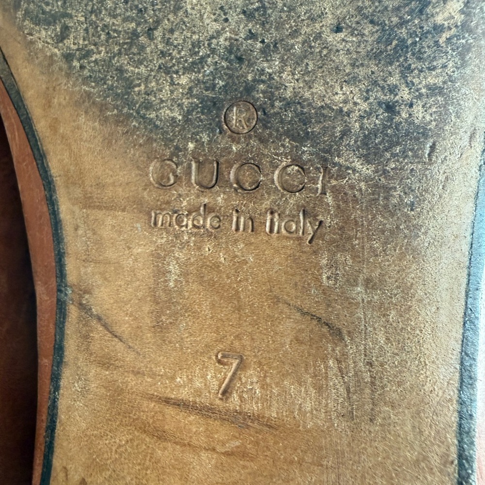 Gucci Men's Cognac Leather Bit Slip-On Loafers - Picture 7 of 7